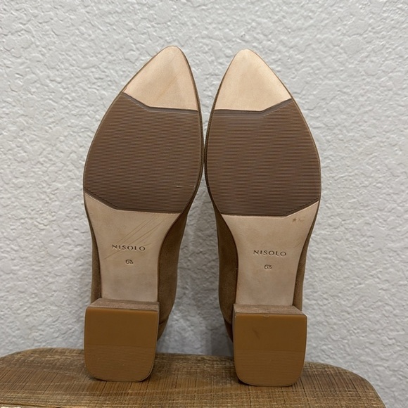 Nisolo Fiorela Go To Suede Mid Heel Taupe Size 6.5 - Picture 6 of 7